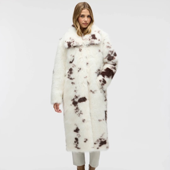 NVLT Faux Fur Cow Print Coat - Picture 7 of 7